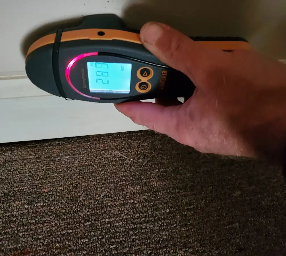 Moisture detection at baseboard during Mold Inspection & Testing in Cocoa